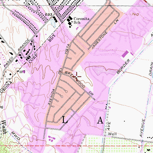 Topographic Map of Brentwood Park, CA