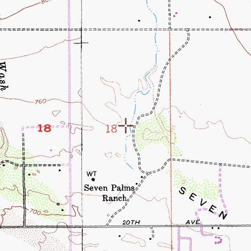 Topographic Map of Desert Dunes Golf Course, CA