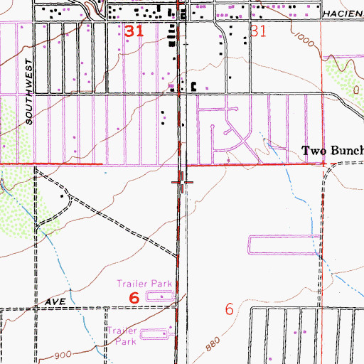 Topographic Map of Desert Hot Springs Town Center Shopping Center, CA