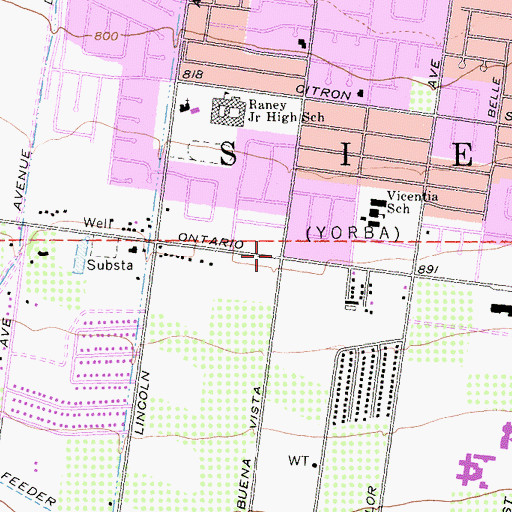 Topographic Map of First Presbyterian Church, CA