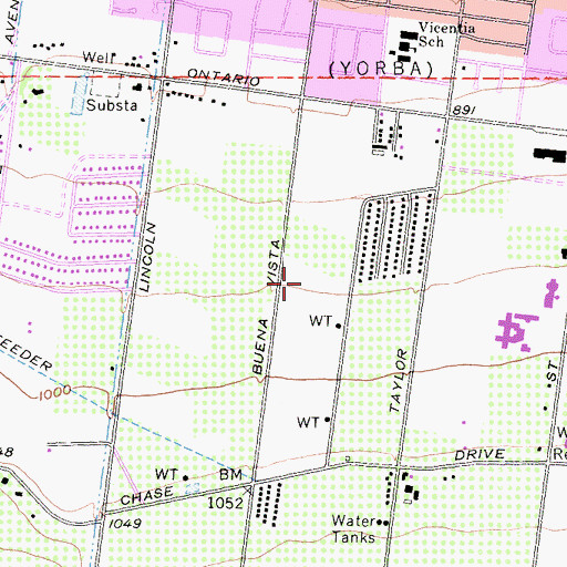 Topographic Map of Foothill Elementary School, CA