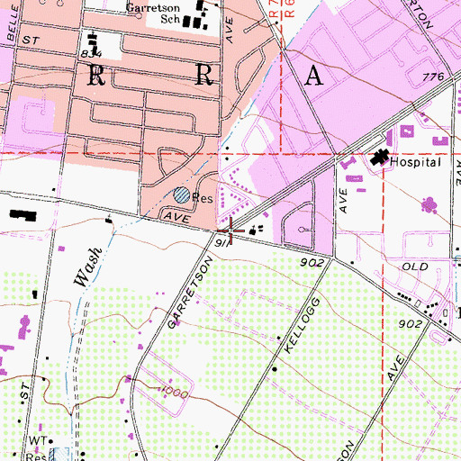 Topographic Map of Peace Lutheran Church, CA