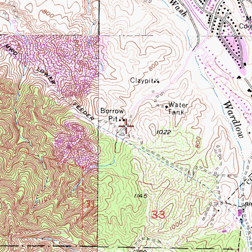 Topographic Map of Serfas Club Park, CA