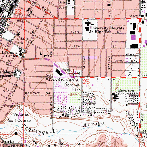 Topographic Map of Kansas Avenue Seventh Day Church, CA