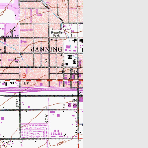 Topographic Map of New Covenant Fellowship Church, CA
