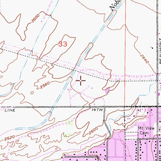 Topographic Map of Noble Creek Park, CA