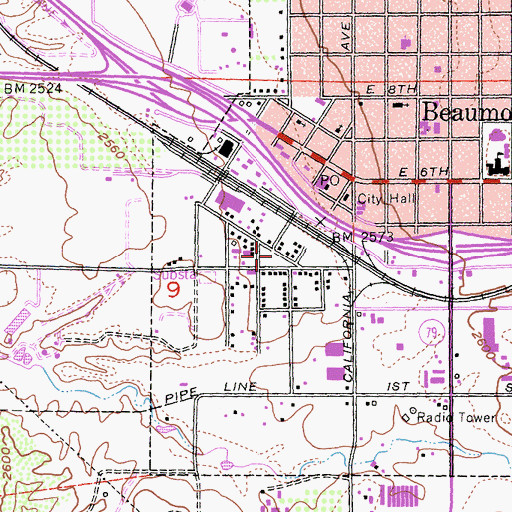 Topographic Map of Rangel Park, CA