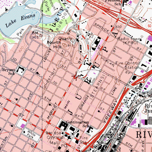 Topographic Map of Salvation Army Church, CA