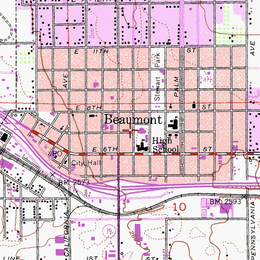 Topographic Map of Summit Elementary School, CA