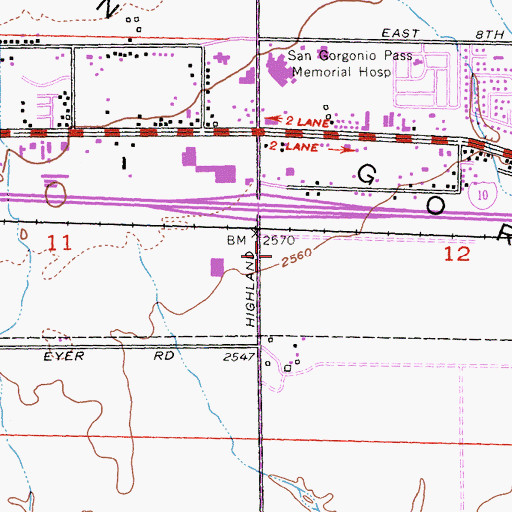 Topographic Map of Sun Lakes Village Shopping Center, CA