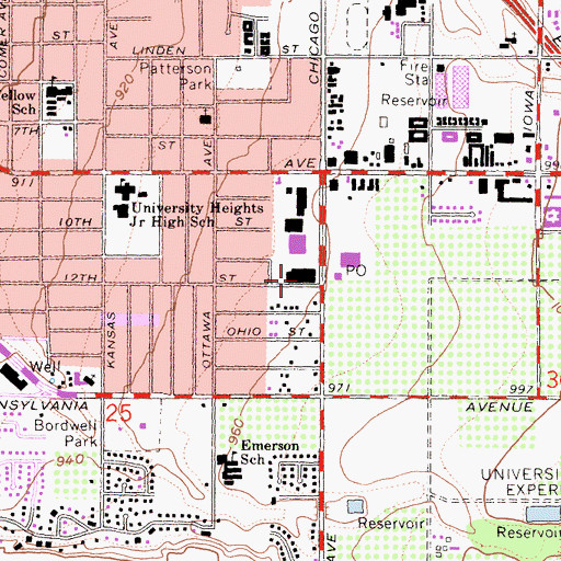 Topographic Map of Town Square Shopping Center, CA