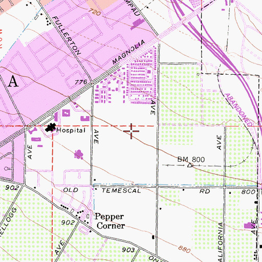 Topographic Map of Centennial Vista High School, CA