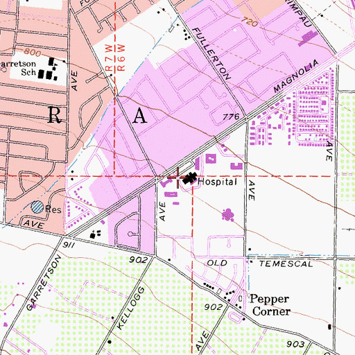 Topographic Map of Circle City Hospital, CA