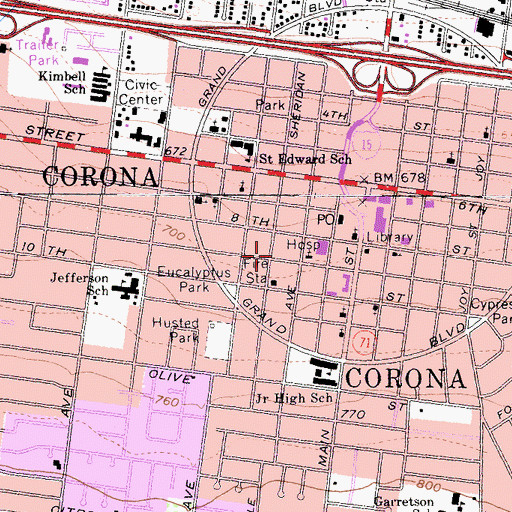 Topographic Map of Free Methodist Church (historical), CA