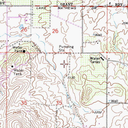 Topographic Map of Gavilan Hills, CA