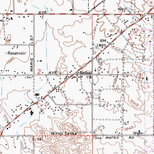 Topographic Map of Good Hope Missionary Baptist Church, CA