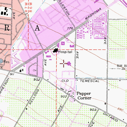 Topographic Map of John Stallings Elementary School, CA
