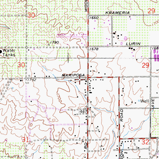 Topographic Map of Mount Moriah Baptist Church, CA