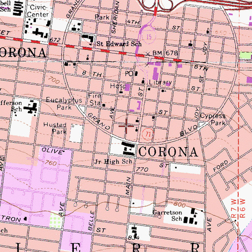 Topographic Map of The Gate Church of God, CA