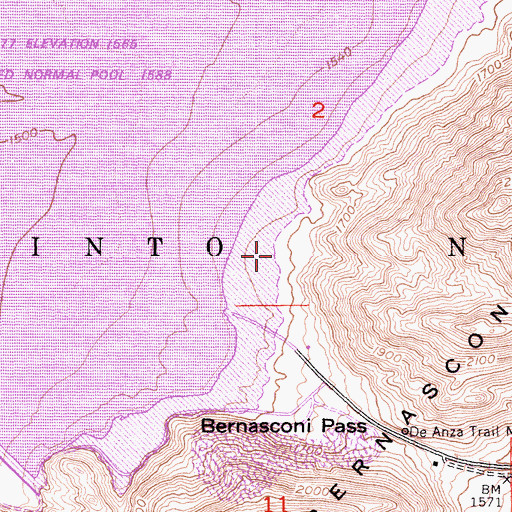 Topographic Map of Bernasconi Beach, CA