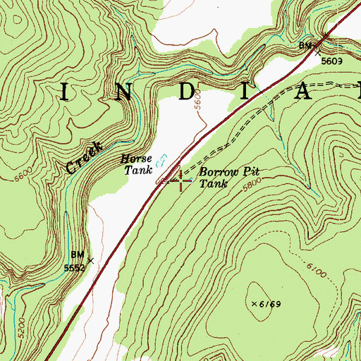Topographic Map of Borrow Pit Tank, AZ