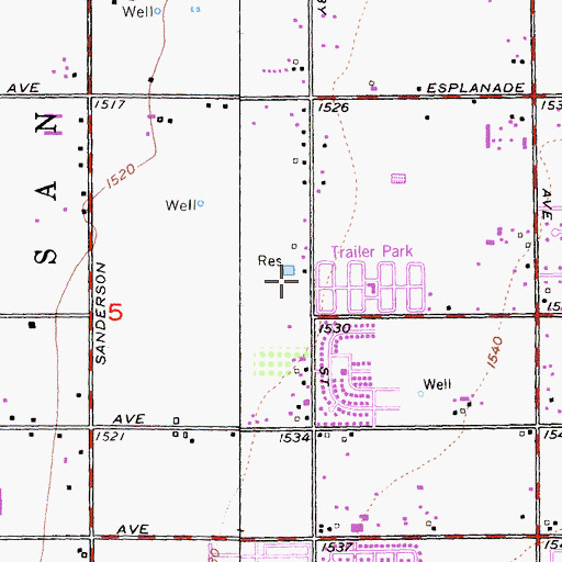 Topographic Map of Gods Church Sabbath Fellowship, CA