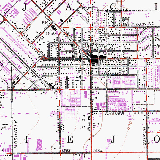 Topographic Map of Hoffman Park, CA