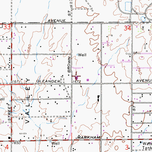 Topographic Map of Mead Valley Elementary School, CA