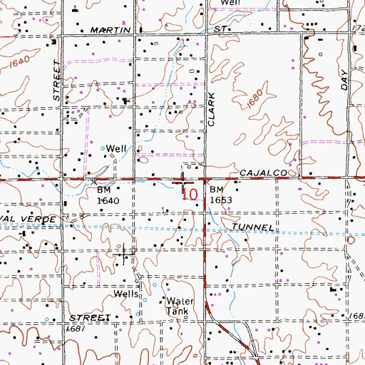 Topographic Map of Mead Valley Post Office, CA