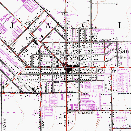 Topographic Map of San Jacinto City Administration Building, CA
