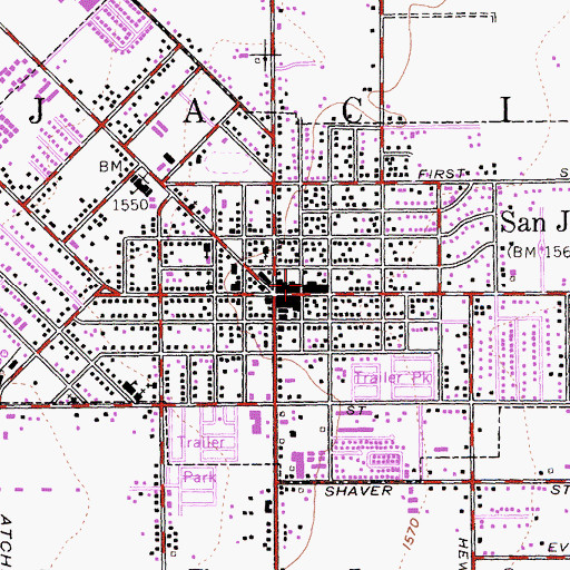 Topographic Map of San Jacinto City Hall, CA