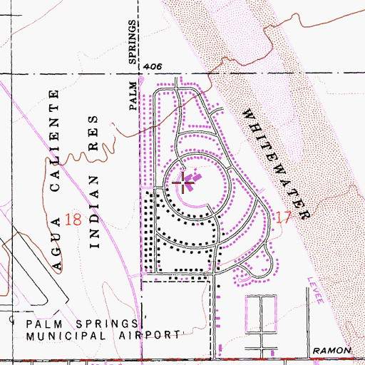 Topographic Map of Agua Caliente Elementary School, CA