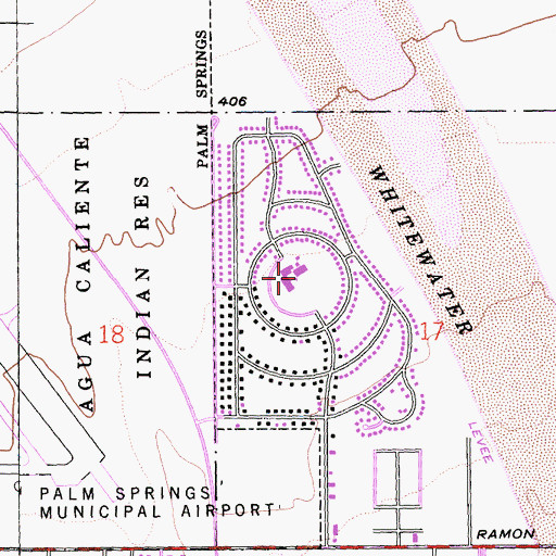 Topographic Map of Agua Caliente Elementary School, CA