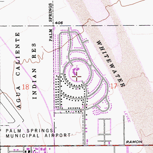 Topographic Map of Agua Caliente Park, CA