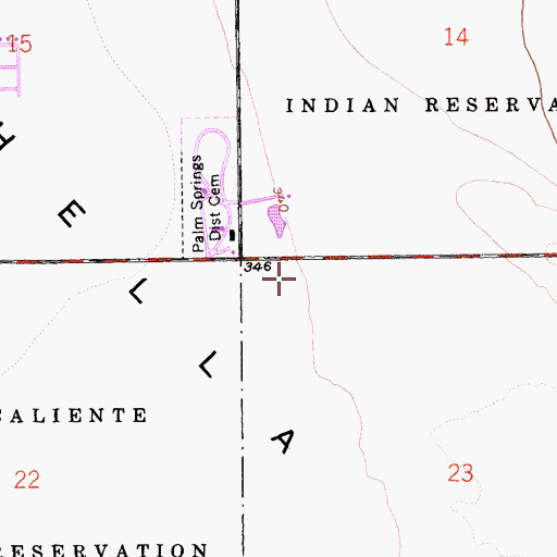 Topographic Map of Braille Institute of the Desert, CA