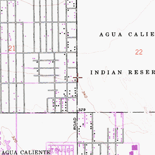 Topographic Map of Cathedral City Post Office, CA