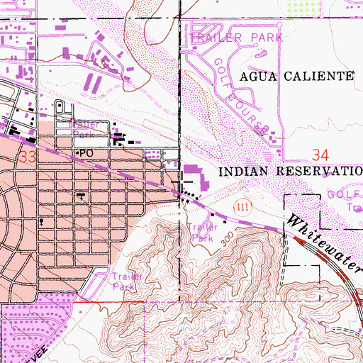Topographic Map of Cathedral Plaza Shopping Center, CA