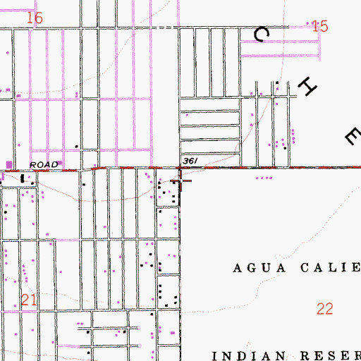 Topographic Map of Cathedral Village Shopping Center, CA
