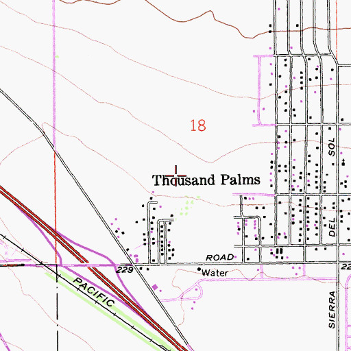 Topographic Map of Della Lindley Elementary School, CA