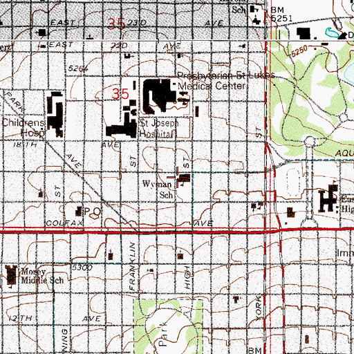 Topographic Map of Denver Center for 21st Century Learning, CO