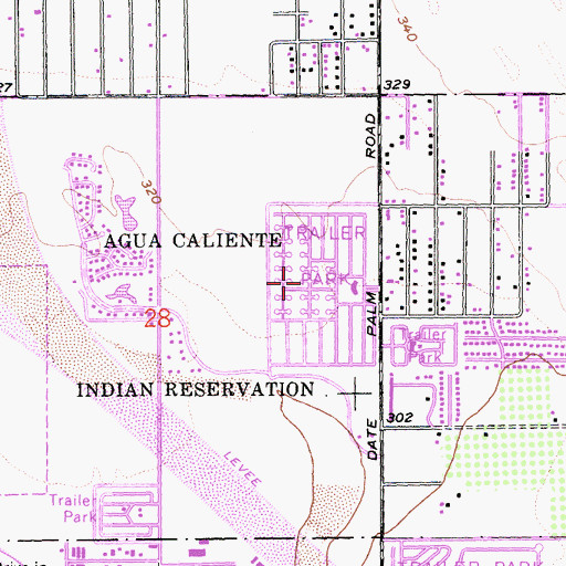 Topographic Map of Royal Palms, CA