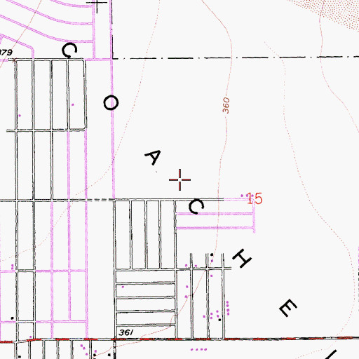 Topographic Map of Sunny Sands Elementary School, CA