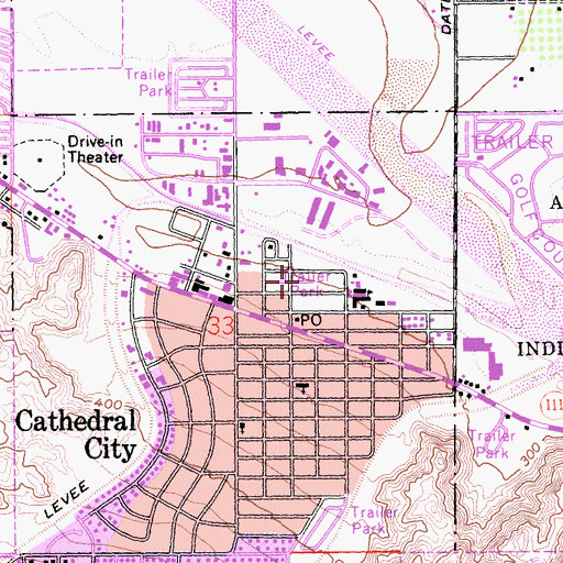Topographic Map of Suntown, CA