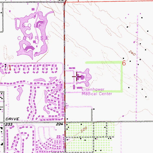 Topographic Map of Del E Webb Memorial Medical Information Center, CA