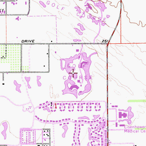 Topographic Map of Desert Island Country Club, CA