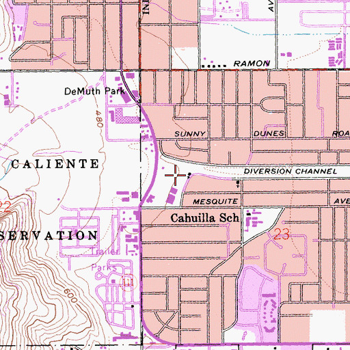 Topographic Map of First Church of Christ Scientist, CA