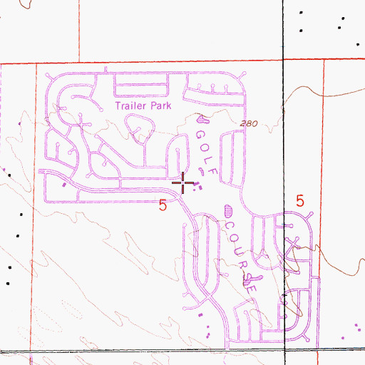 Topographic Map of Palm Desert Greens Golf Course, CA