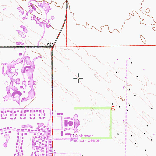 Topographic Map of Rancho Mirage Country Club, CA