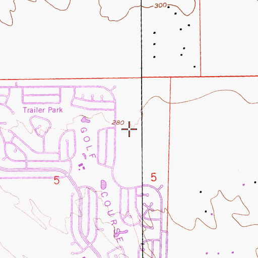 Topographic Map of Santa Rosa Country Club, CA