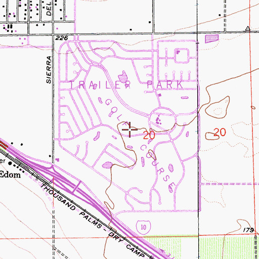 Topographic Map of Tri-Palm Golf Course, CA